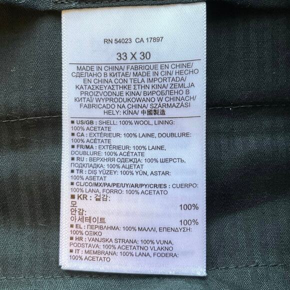 Banana Republic Tailored Slim Fit Wool Dress Pants 33x30 Gray Business Work - Picture 4 of 8